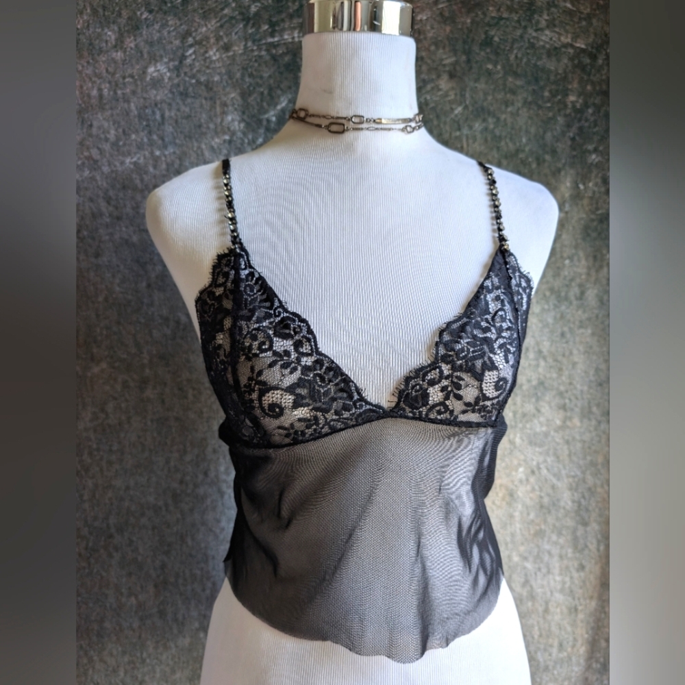 Sheer Black Lace Camisole